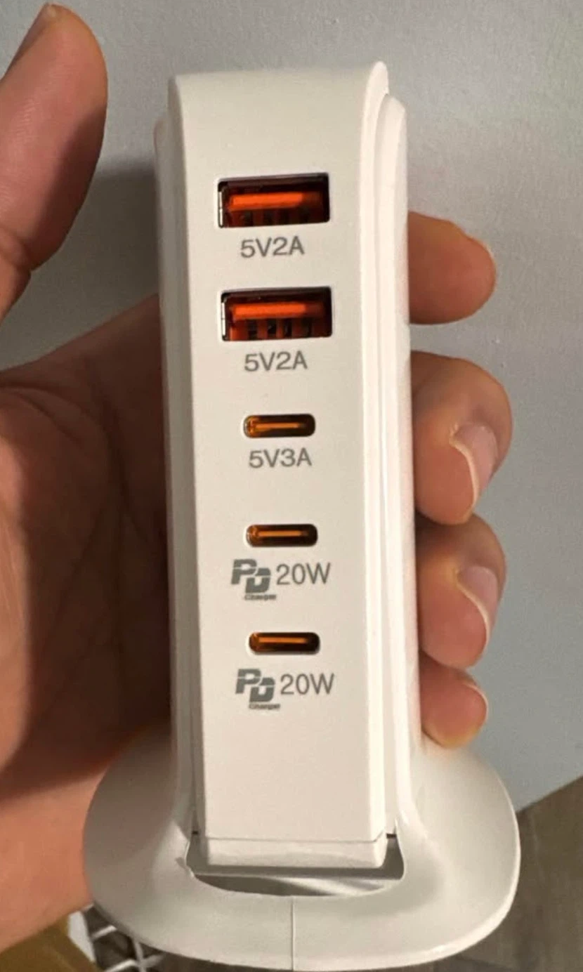 White 6-Port USB Charging Station