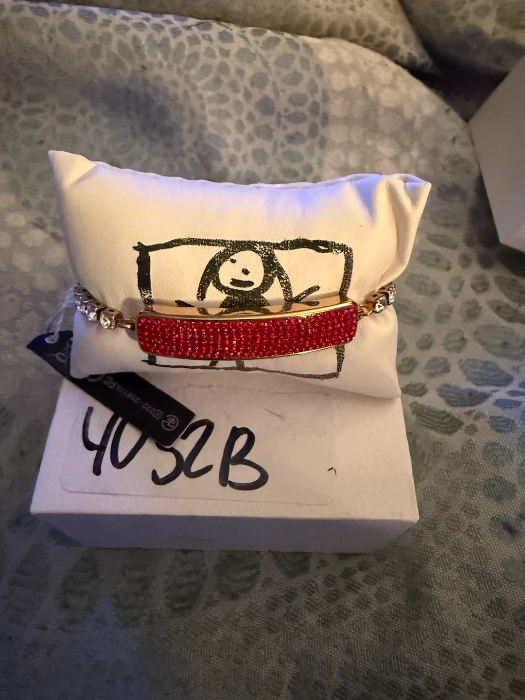Red Sparkle & Gold Tone Bracelet
