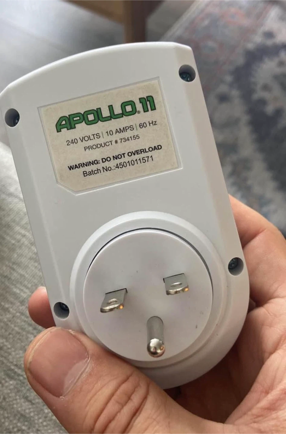 Apollo 11 240V 10A Plug Adapter