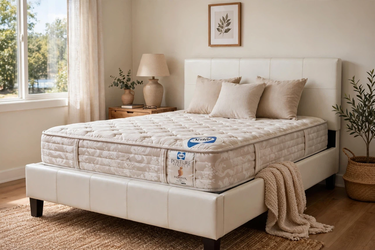 White Genuine Leather Queen Bed Set–Complete set - photo 4