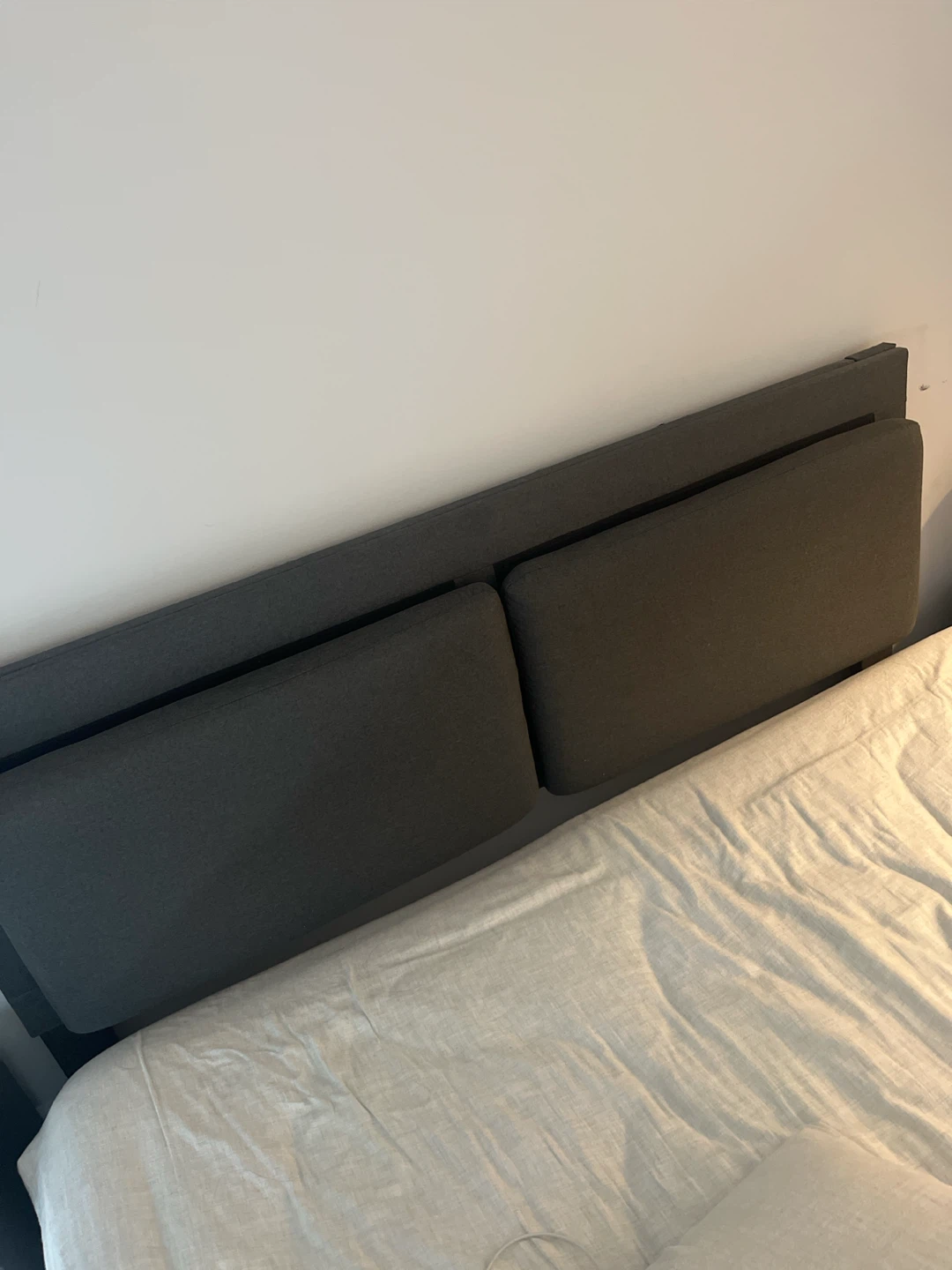 (Pickup&frame only)Dark Grey Headboard and Bed Frame-full size