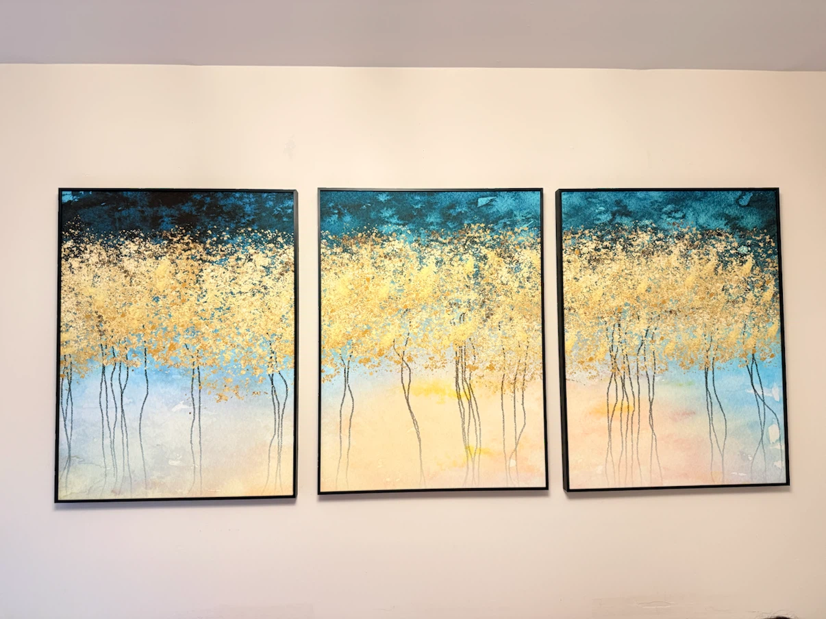 Set of 3 Abstract Tree Canvas Wall Art