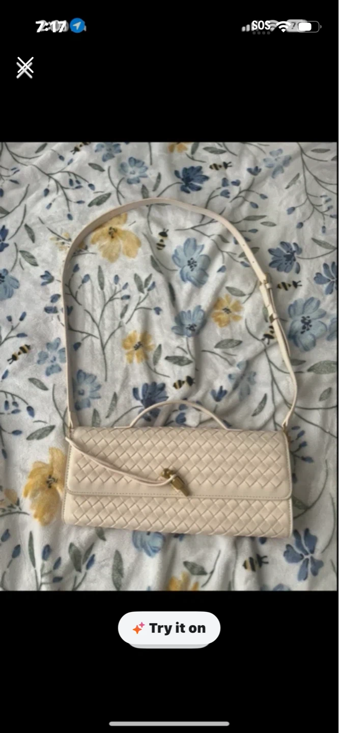 Cream Woven Clutch Bag