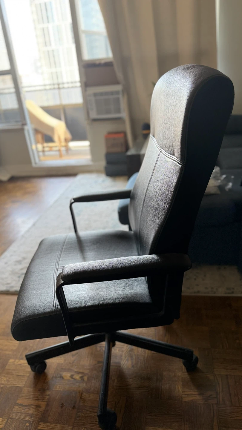 Black Faux Leather Office Chair