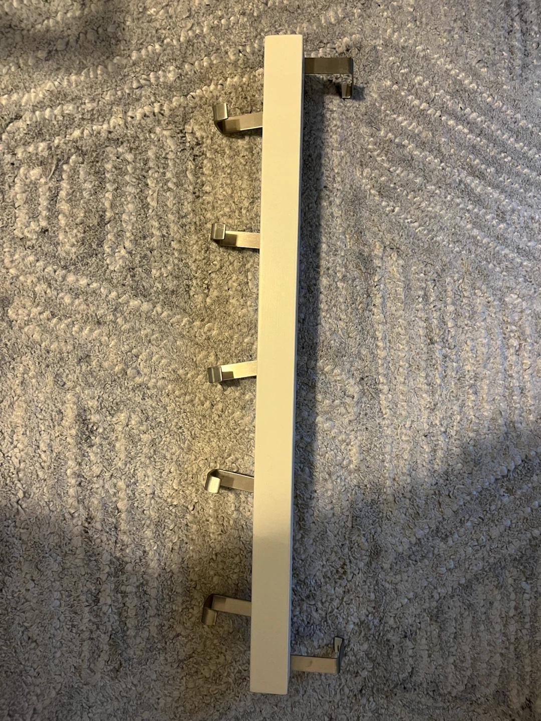 White Hook Rack with 6 Hooks
