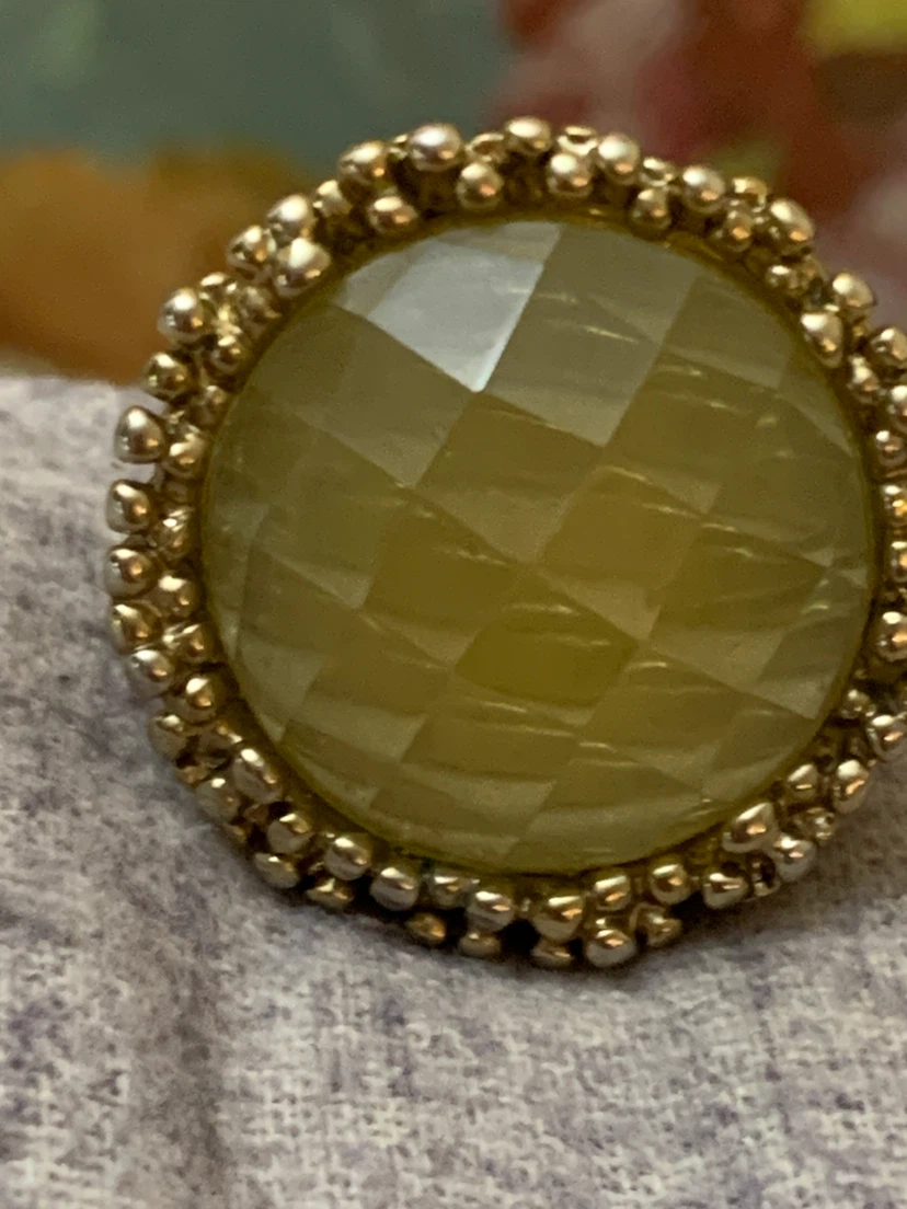 Vintage Statement Ring with Yellow Stone