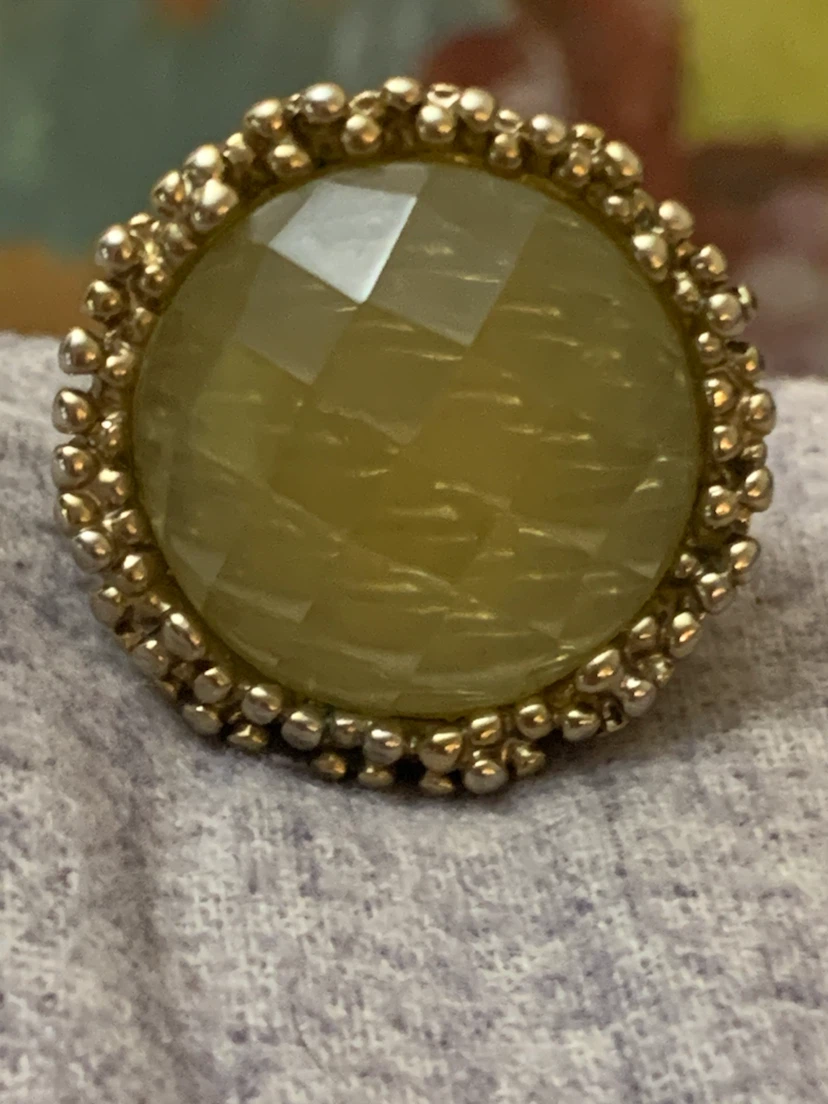 Vintage Statement Ring with Yellow Stone - photo 3
