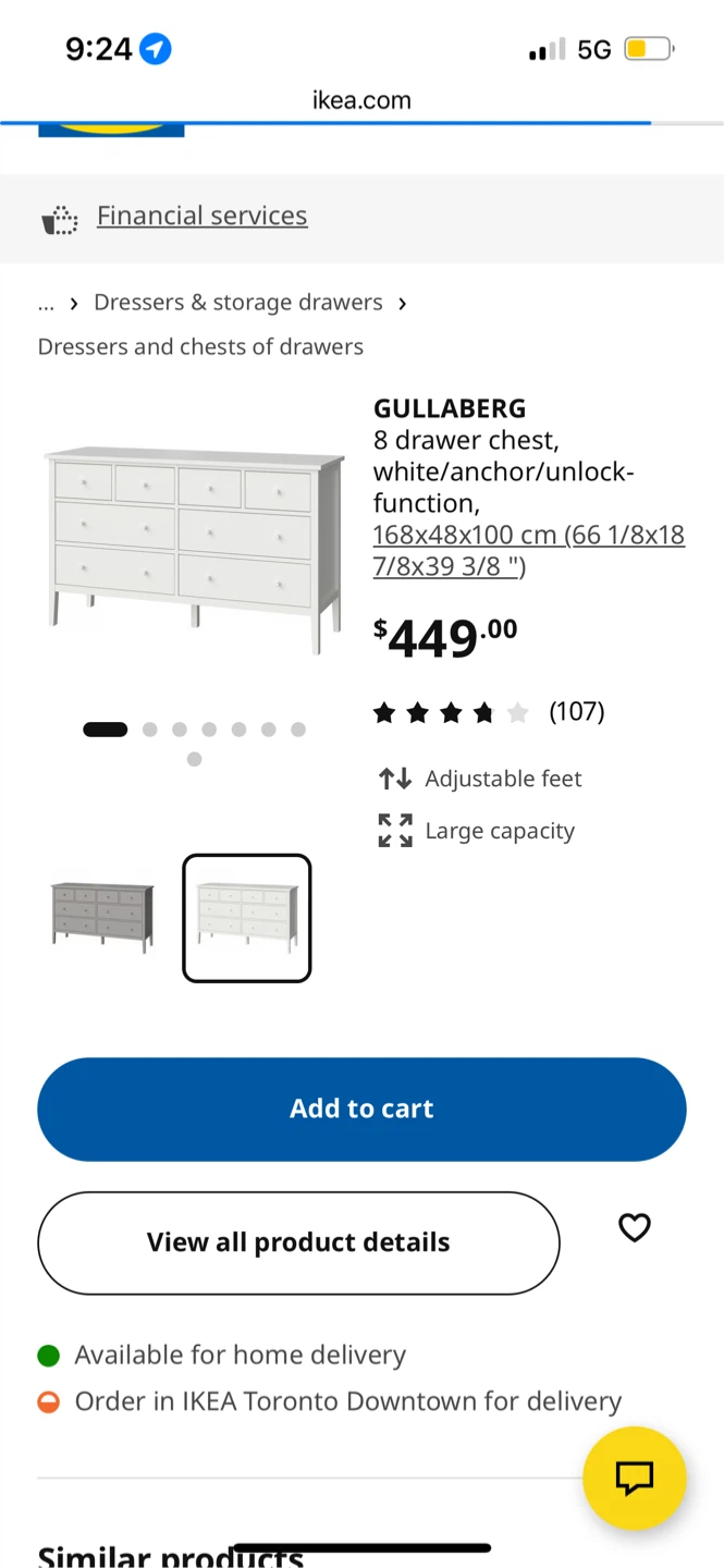 IKEA GULLABERG 8 Drawer Dresser - photo 3