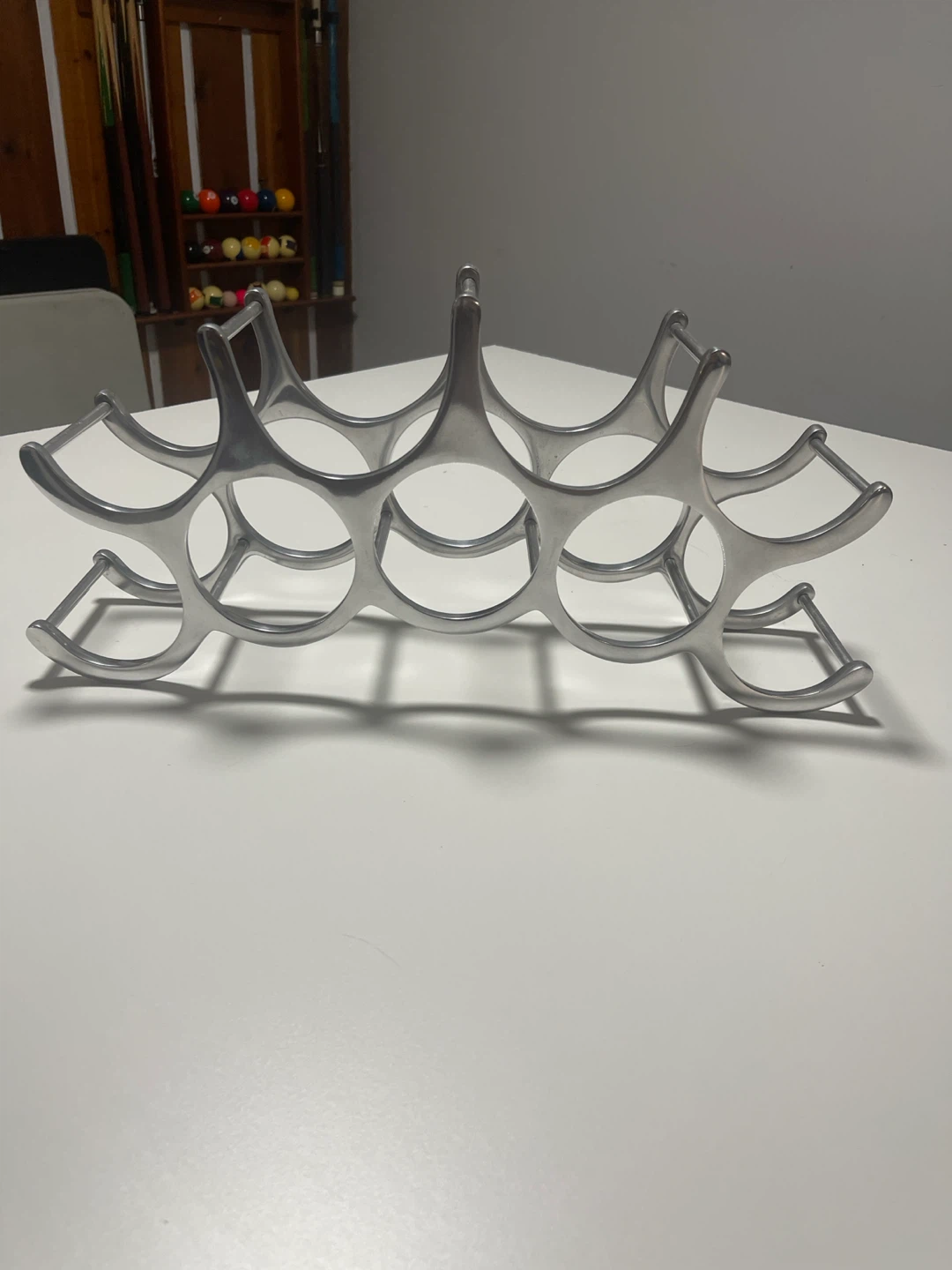 Silver 9-Bottle Wine Rack