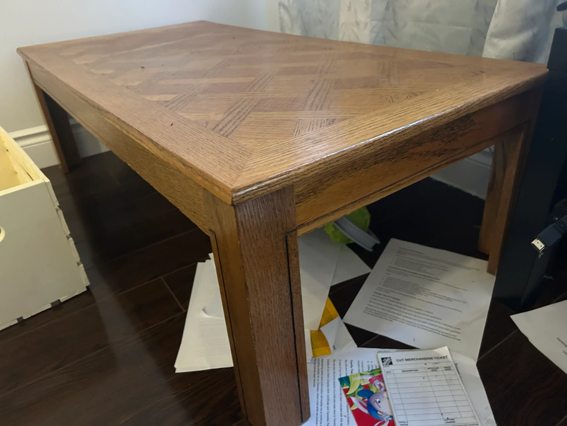 Wooden coffee table with parquet inlay - photo 2