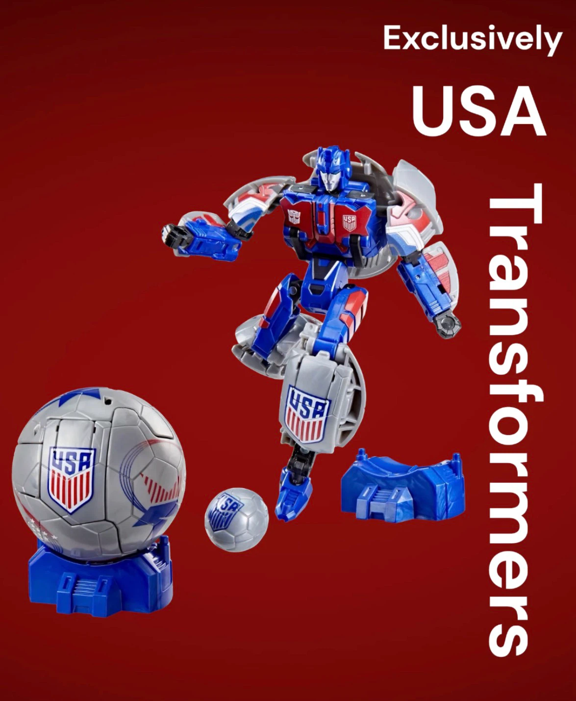 Transformers Breakaway "USA" Soccer Ball Robot Toy