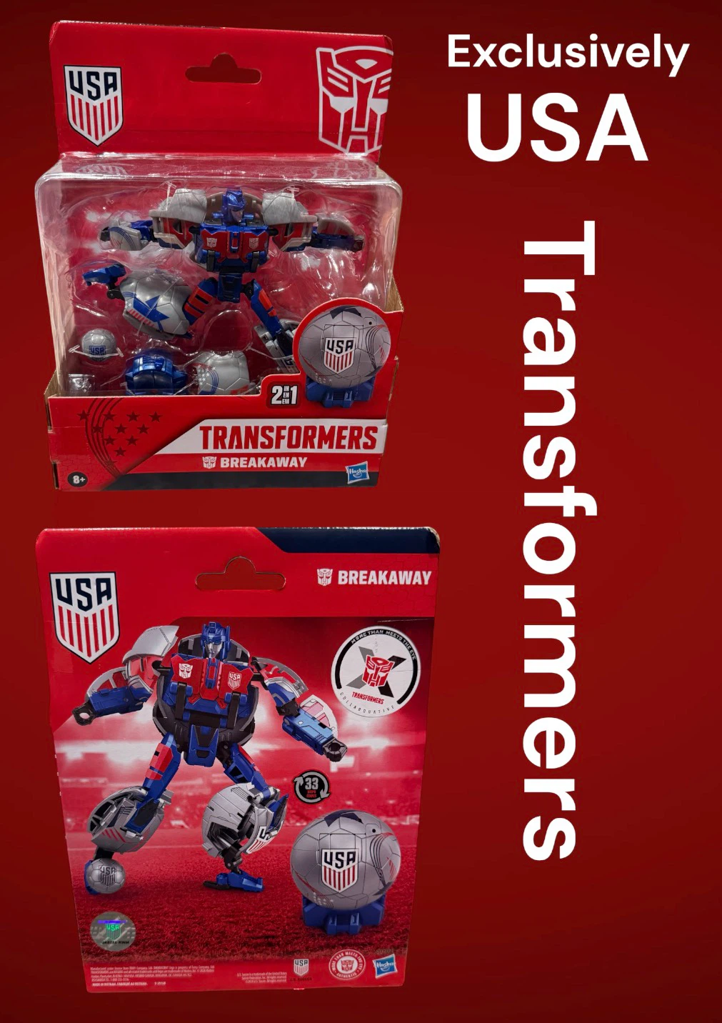 Transformers Breakaway "USA" Soccer Ball Robot Toy - photo 2