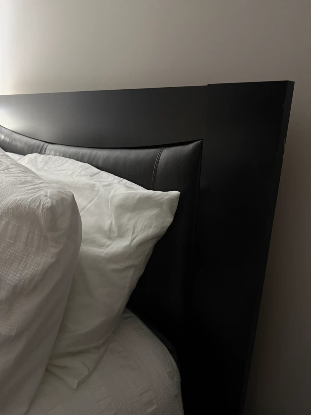 Black bed frame faux leather insert and bedroom set - photo 2