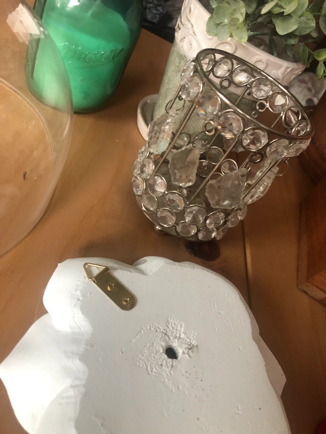 Housewares Lot: Glass Cloche, Candle, Faux Plant etc - photo 5