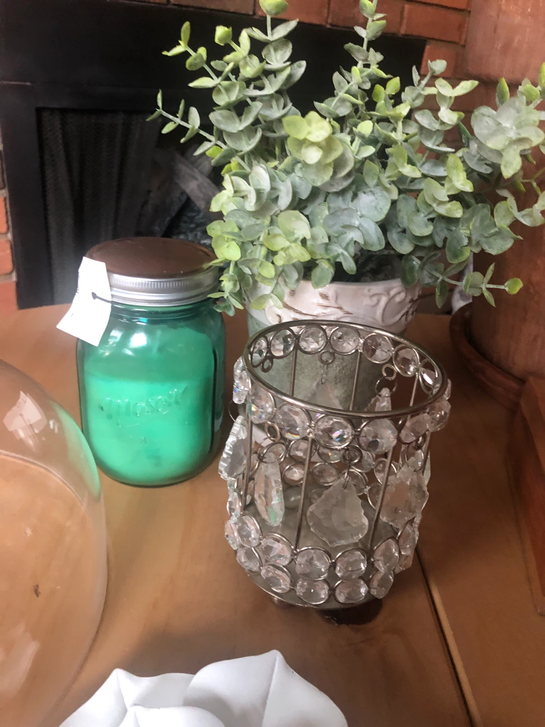 Housewares Lot: Glass Cloche, Candle, Faux Plant etc - photo 2