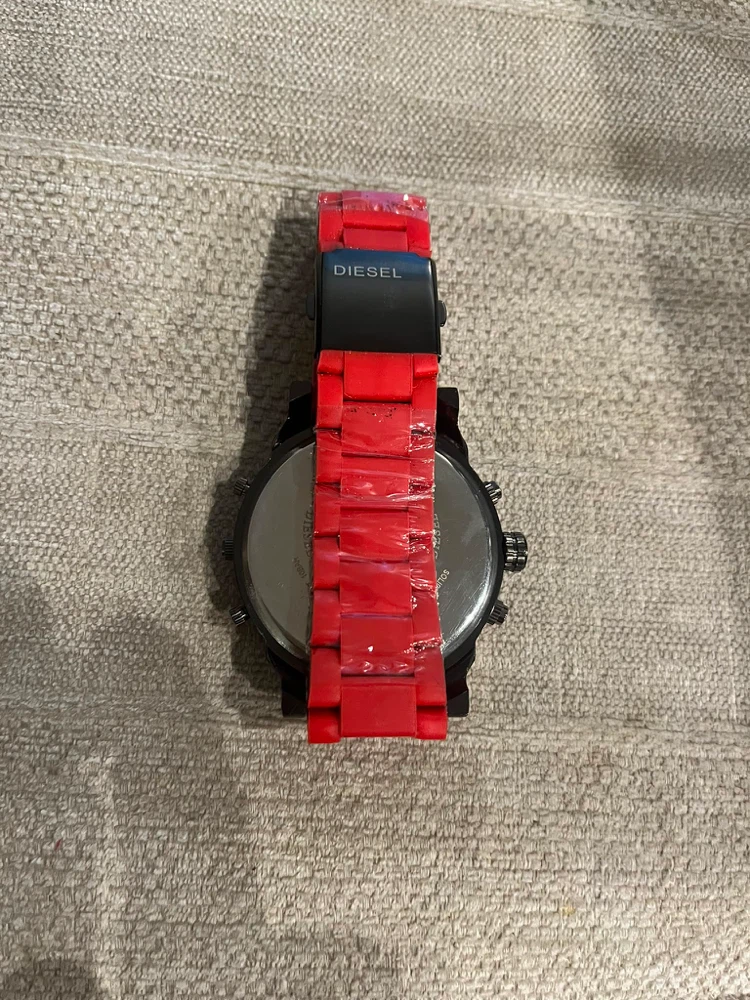 NWT Diesel Mr. Daddy 2.0 Red Silicone Chronograph Watch DZ - photo 2