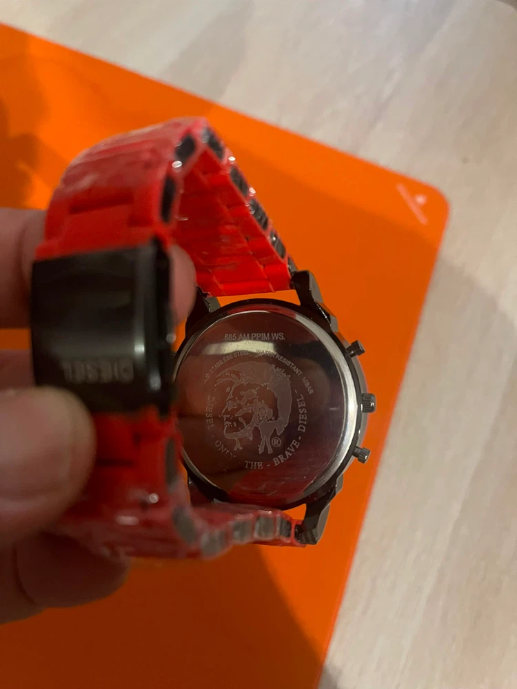 NWT Diesel Mr. Daddy 2.0 Red Silicone Chronograph Watch DZ - photo 3