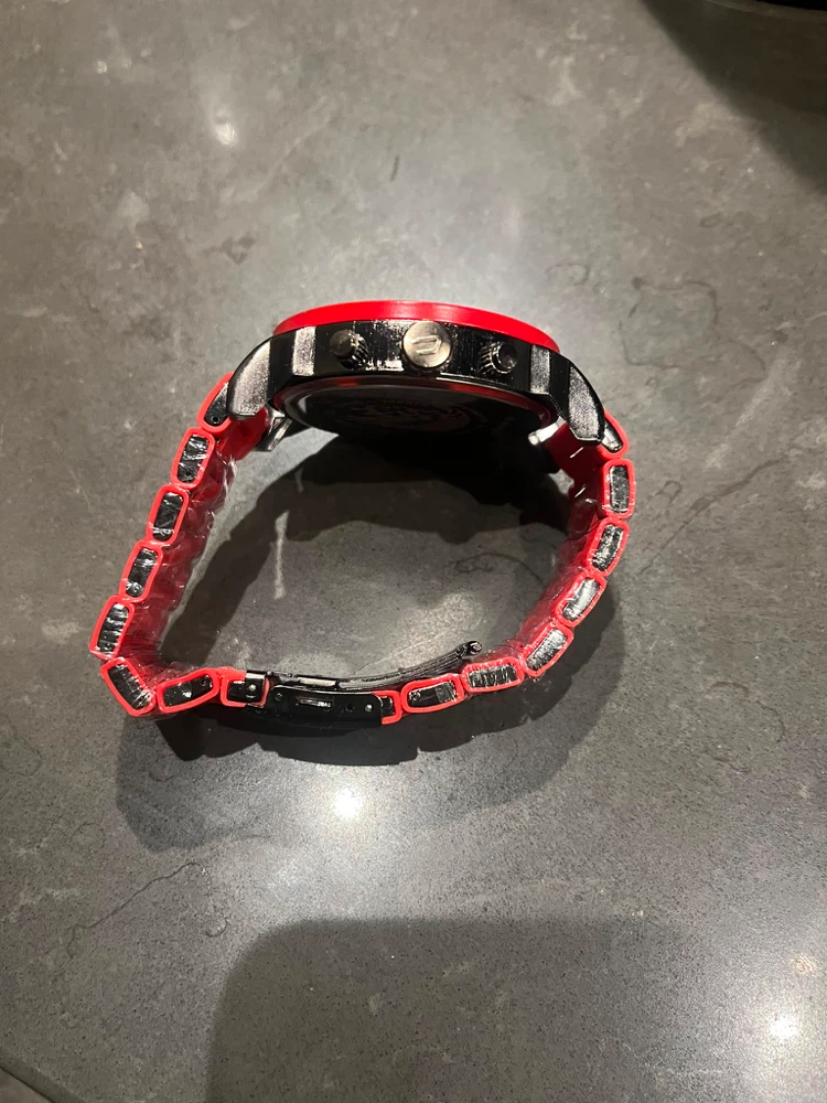 NWT Diesel Mr. Daddy 2.0 Red Silicone Chronograph Watch DZ - photo 4