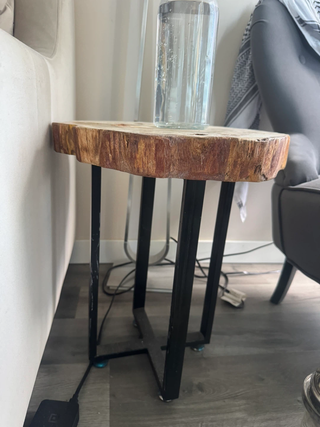 Unique Petrified stone Side Table