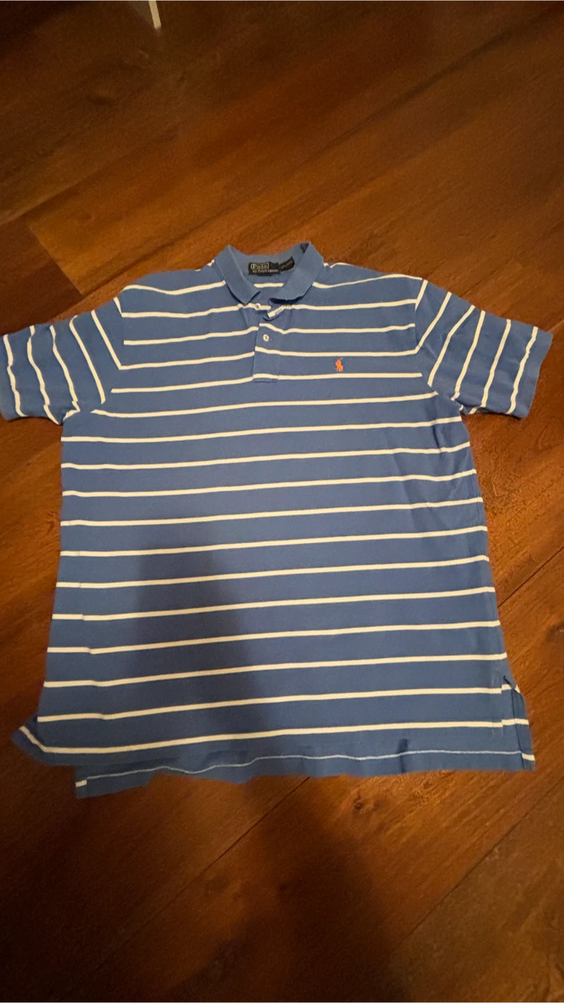 Polo Ralph Lauren Striped Polo Shirt - Blue/White - XXL