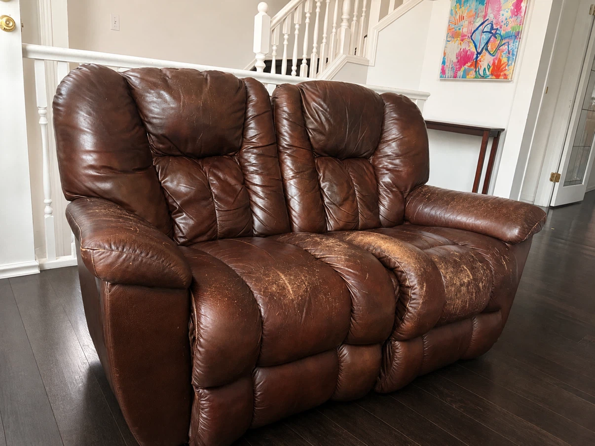 Brown Leather Loveseat Recliner