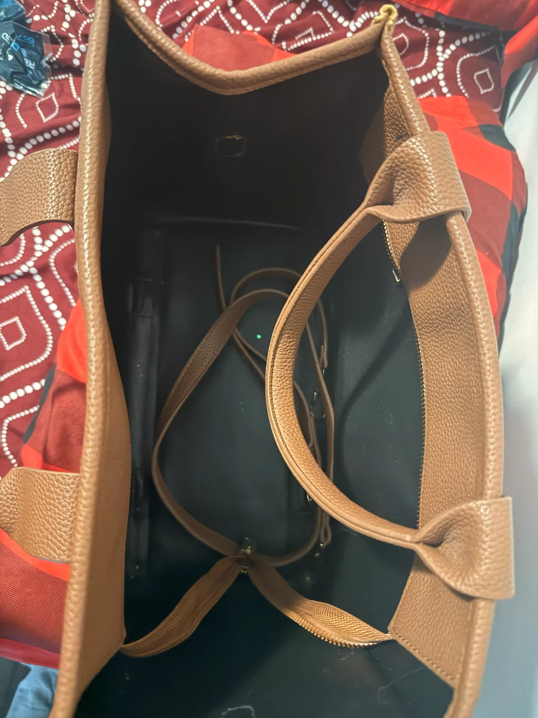 Brown Faux Leather Tote Bag - photo 2