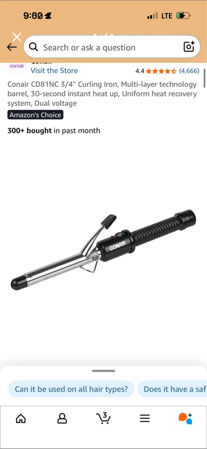 Conair CD81NC 3/4" Curling Iron