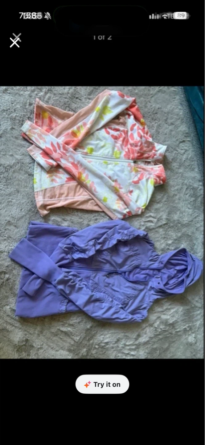 Lululemon Purple Hooded Jacket & Floral Hoodie