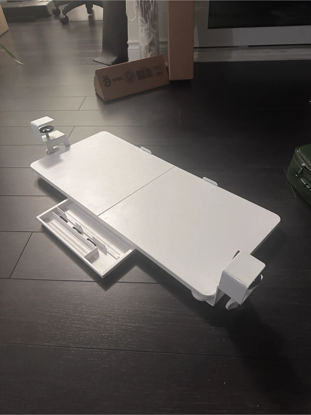 White keyboard tray