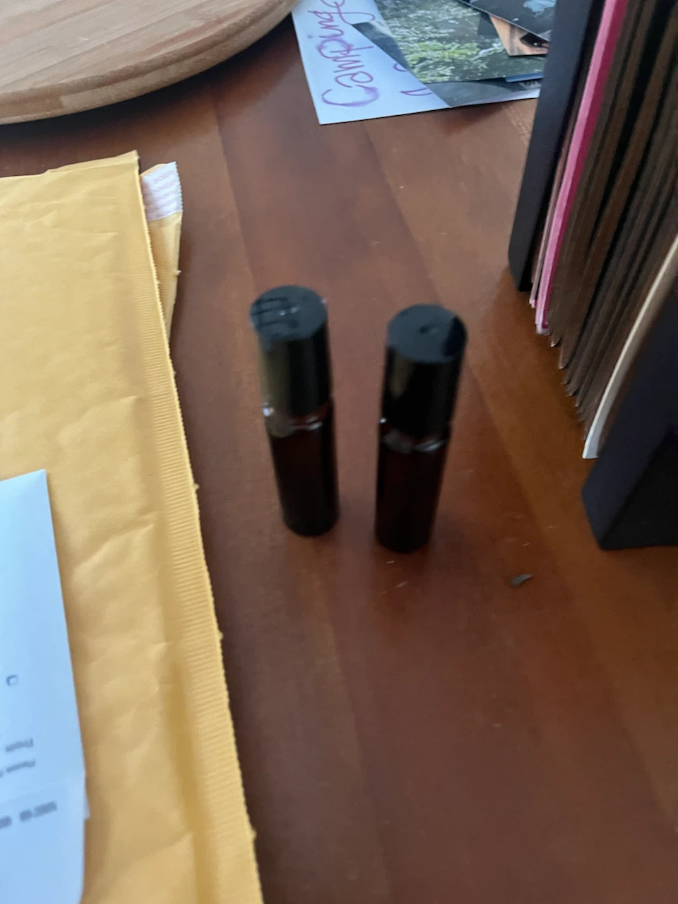 2x Amber Glass Roller Bottles