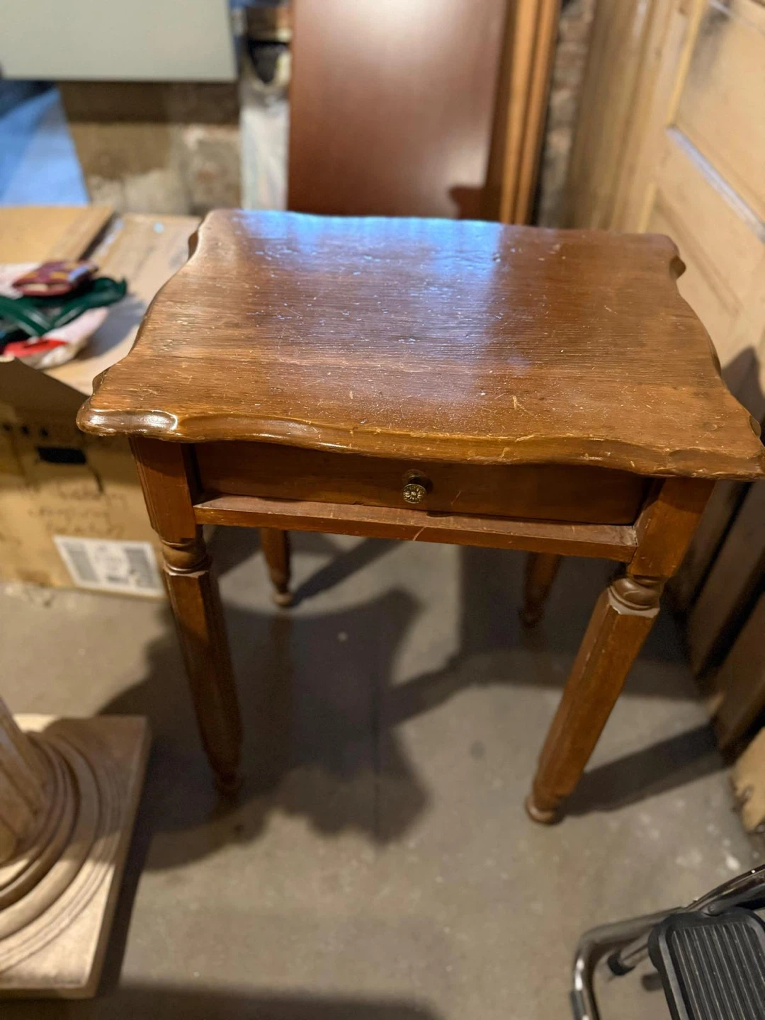 Wooden Side Table with Drawer