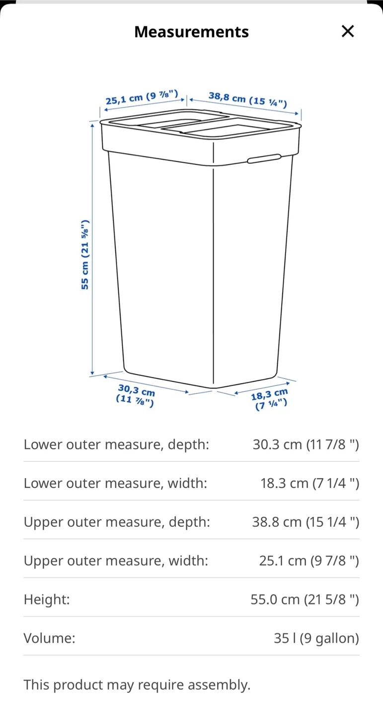 Ikea Rubbish bin with lid 35 L - photo 4