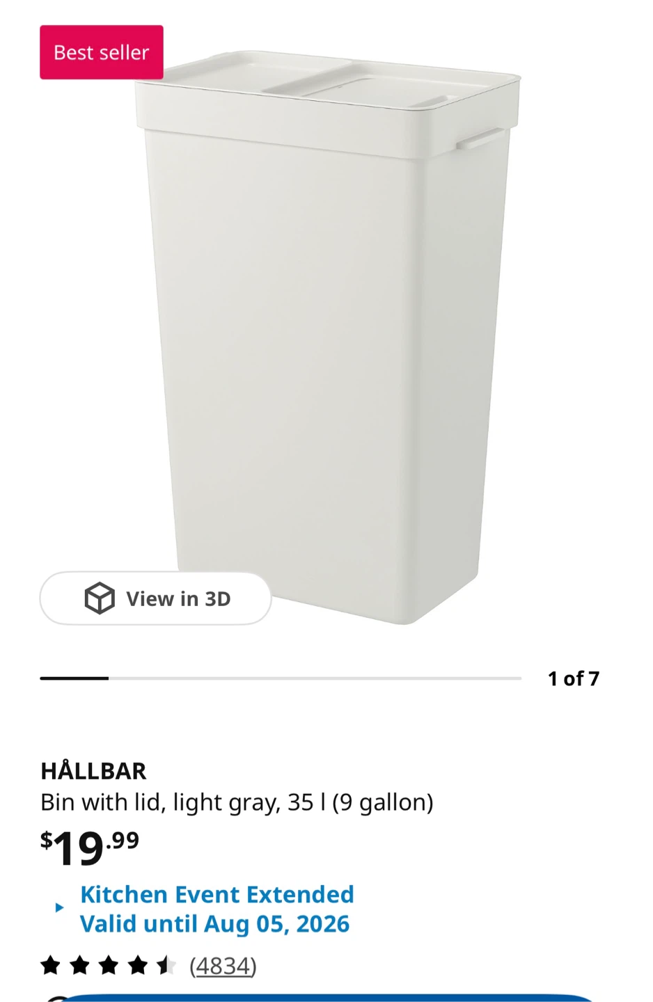 Ikea Rubbish bin with lid 35 L - photo 3