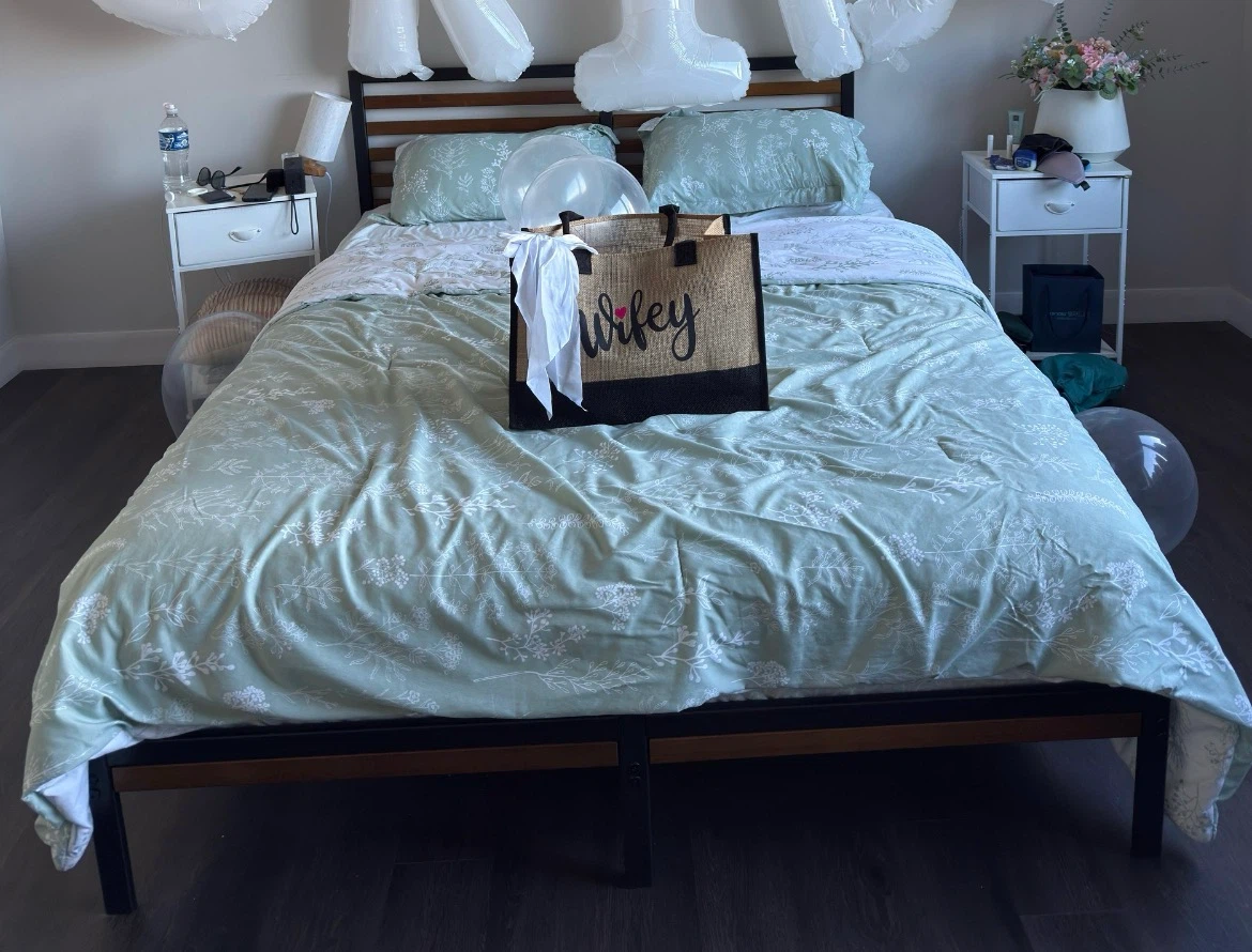 Queen Bed Frame with Wooden Headboard - photo 4