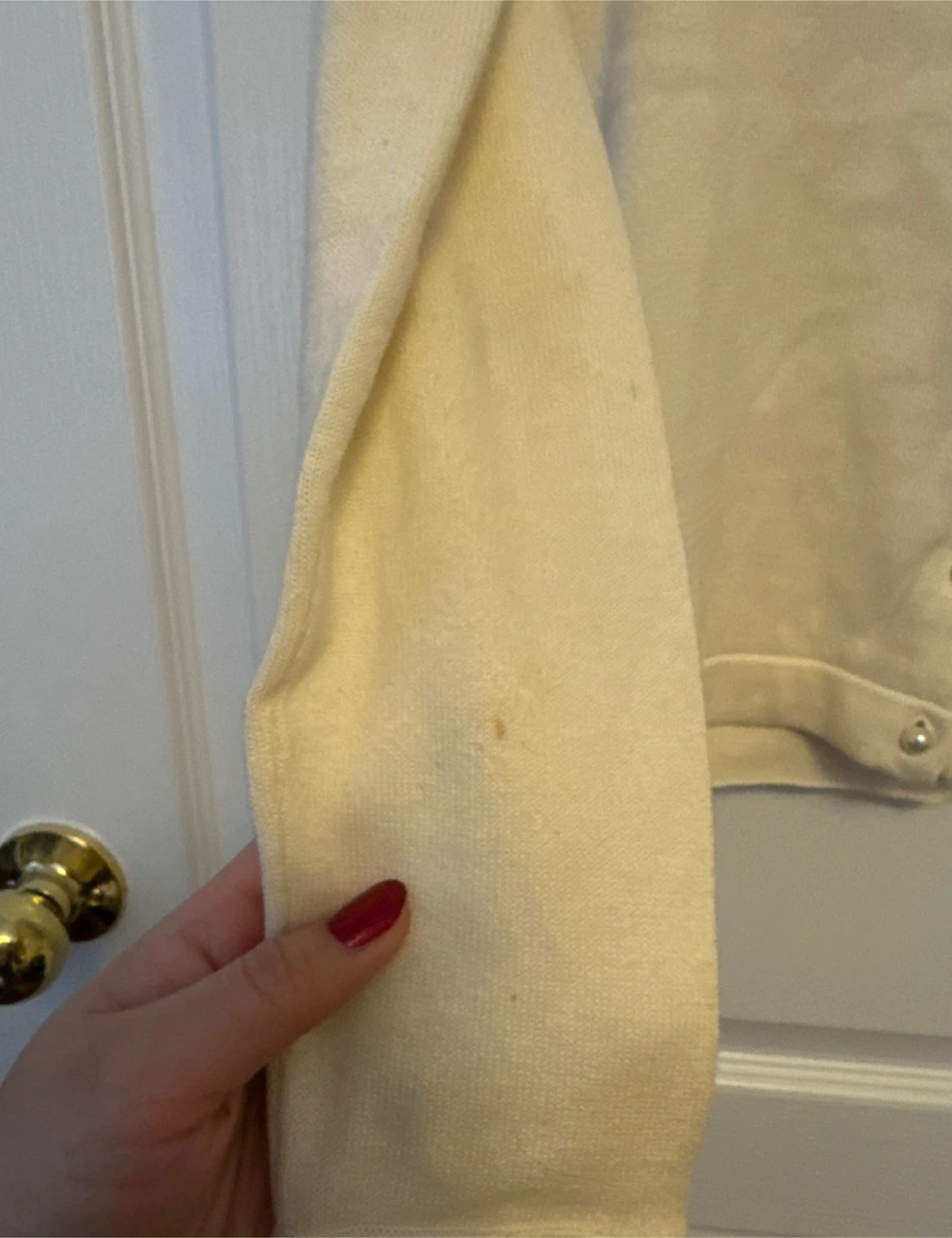 Cute Frilly Cream Cardigan with Pearl Buttons - photo 5