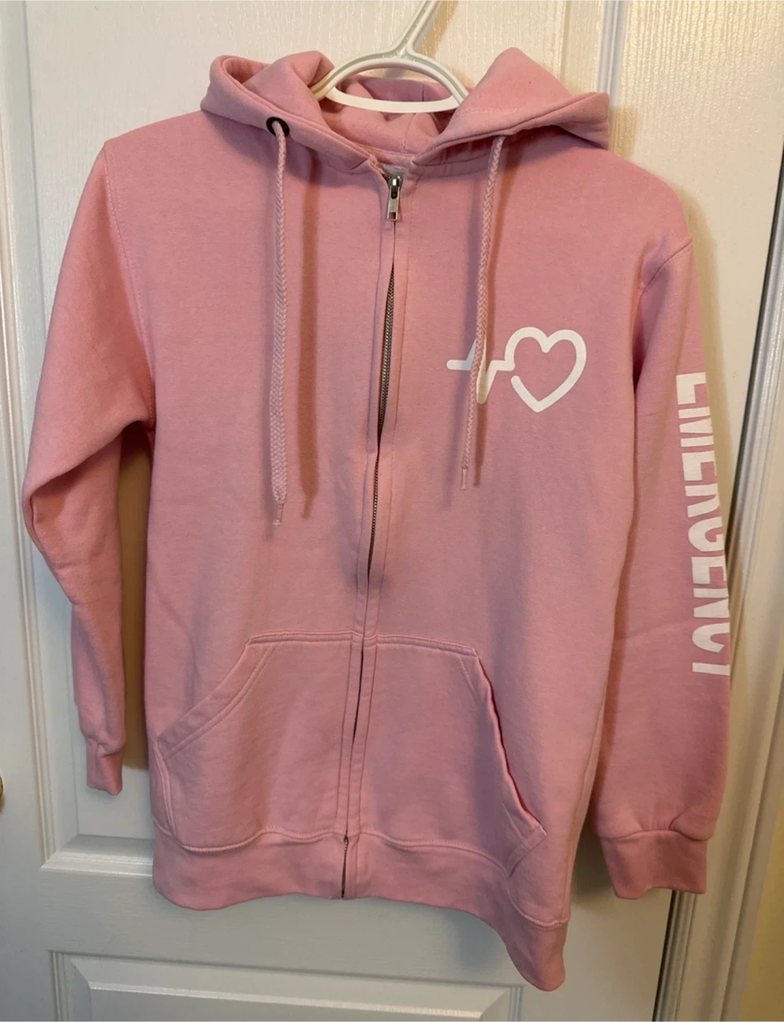 Oversized XS Cotton Best Pink Zip-Up Hoodie