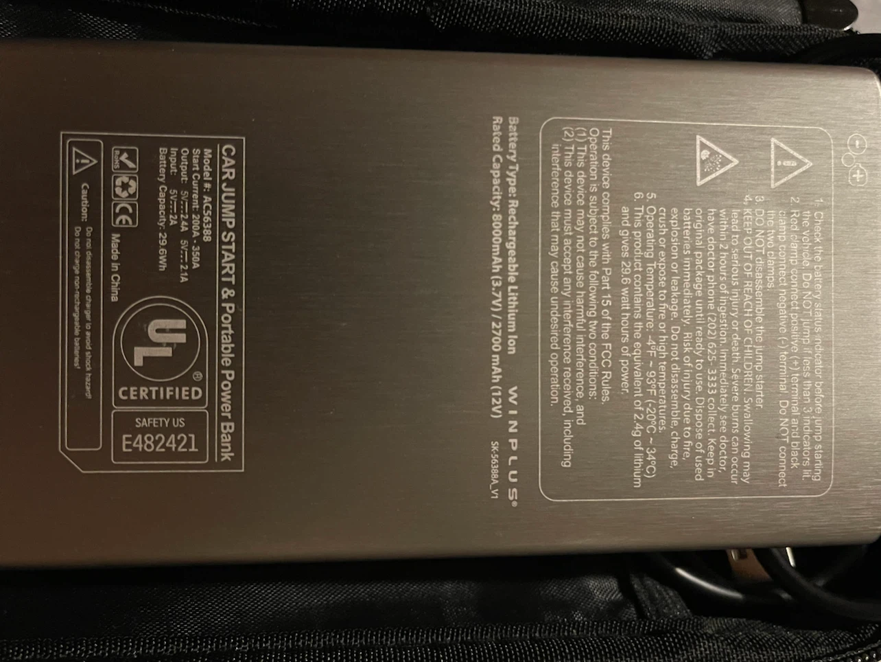 Winplus Portable Car Jump Start & Power Bank - photo 3