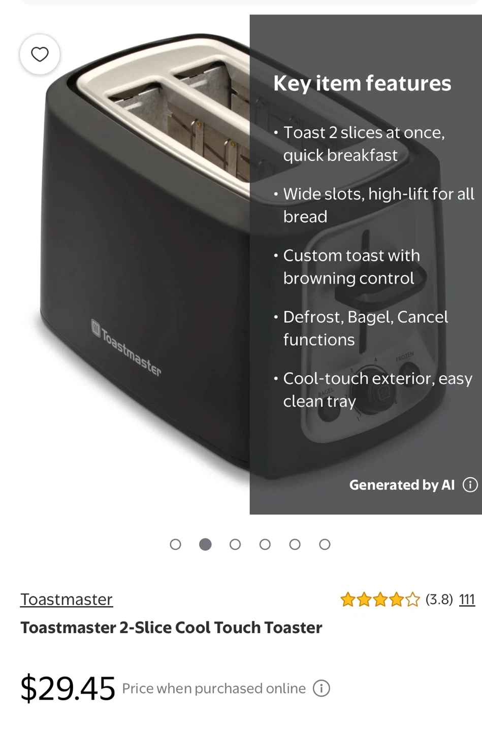 Toastmaster 2-Slice Cool Touch Toaster - Black - photo 5