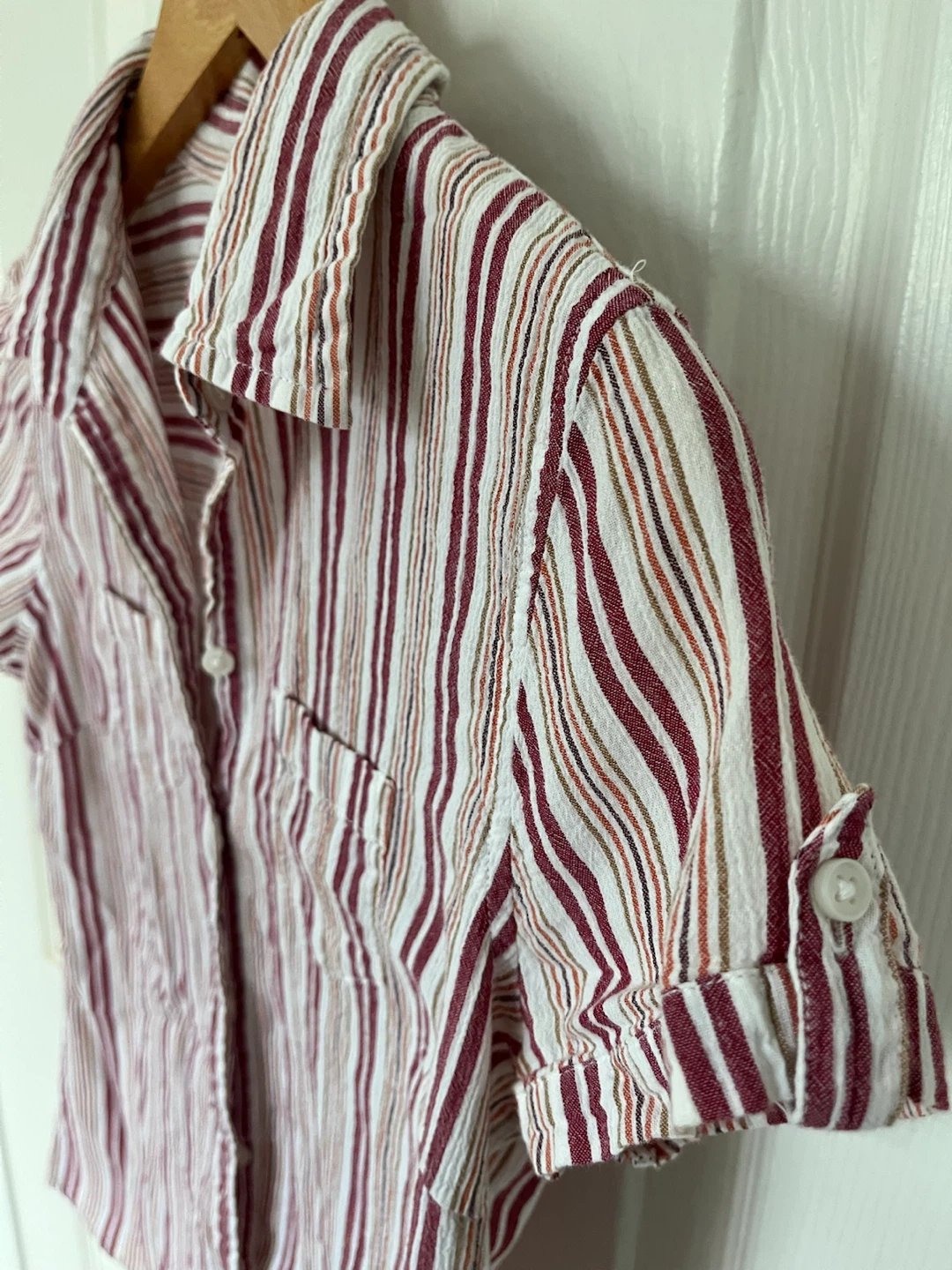 Abercrombie & Fitch Striped Short-Sleeve Blouse - Size S - photo 3