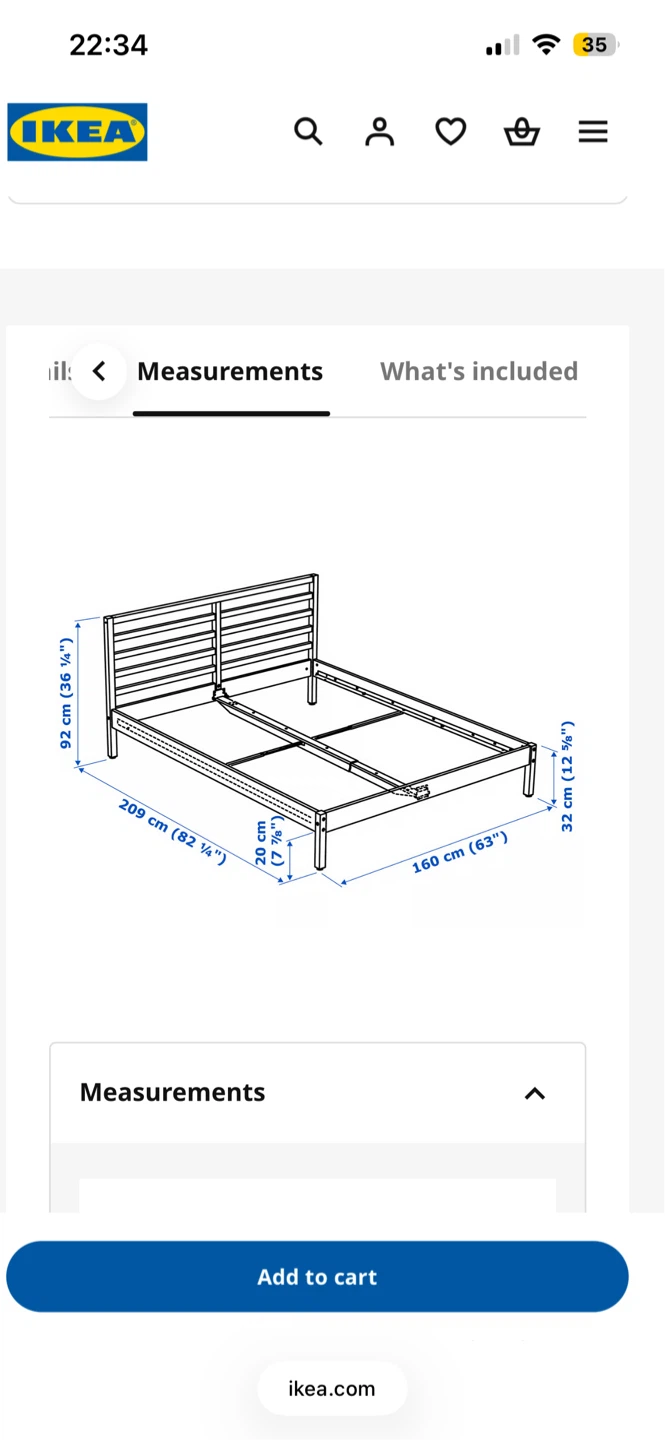 TARVA 290.077.94 IKEA Wooden Bed Frame with mattress - photo 4