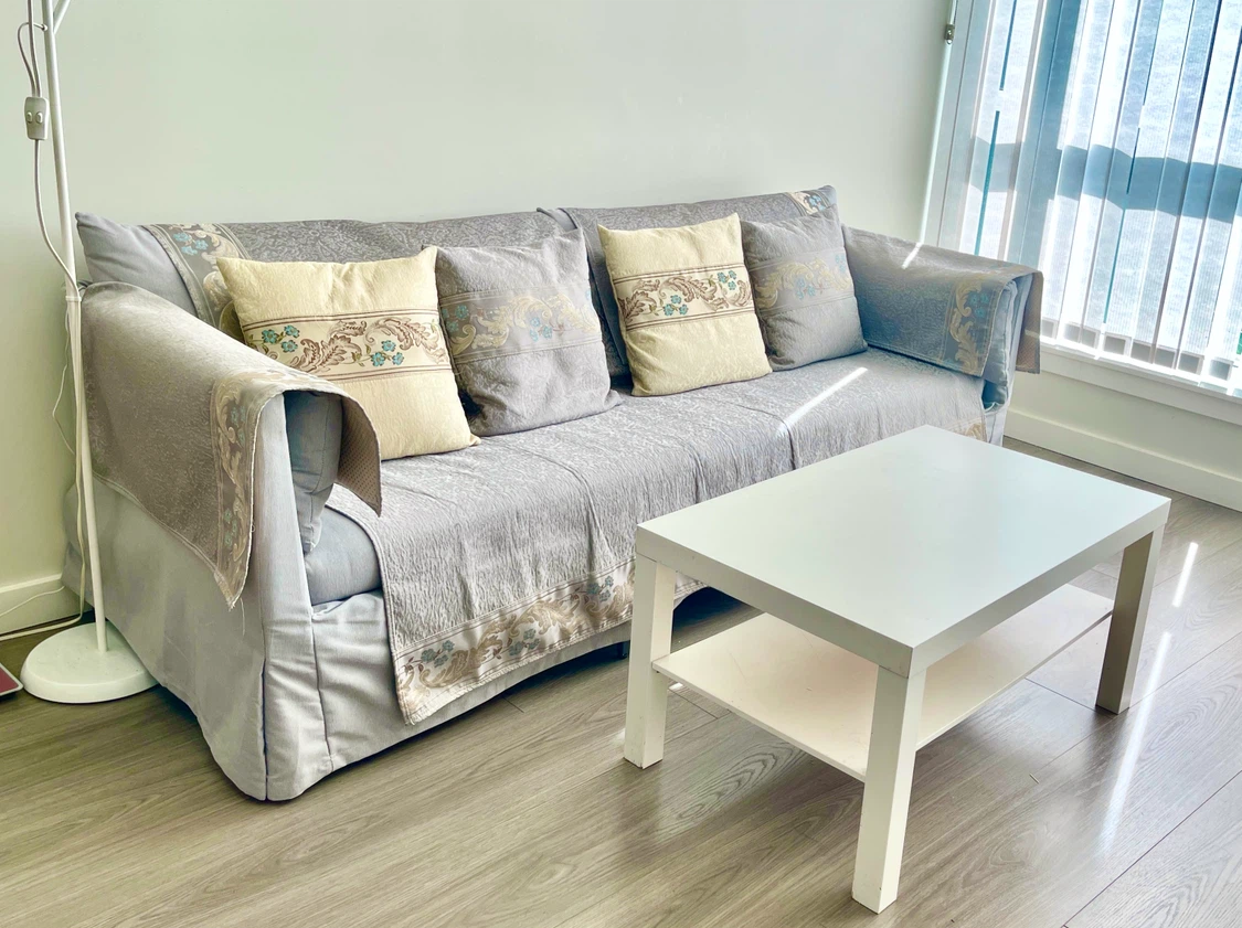 An set three-seater sofa and a wooden tea table - photo 2