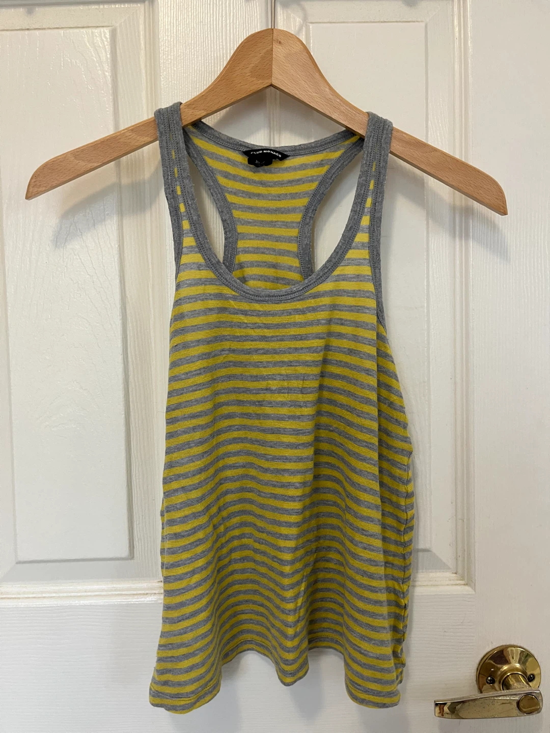 Club Monaco Striped Tank Top - Yellow/Grey