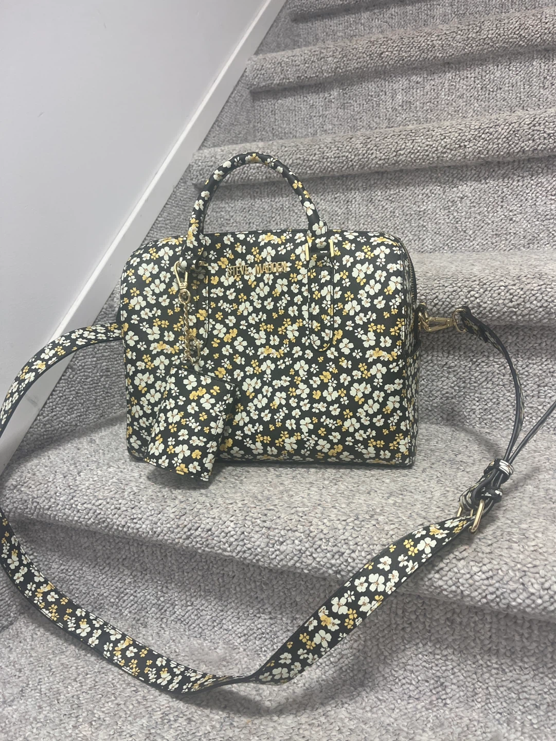 Steve Madden Floral Satchel Handbag