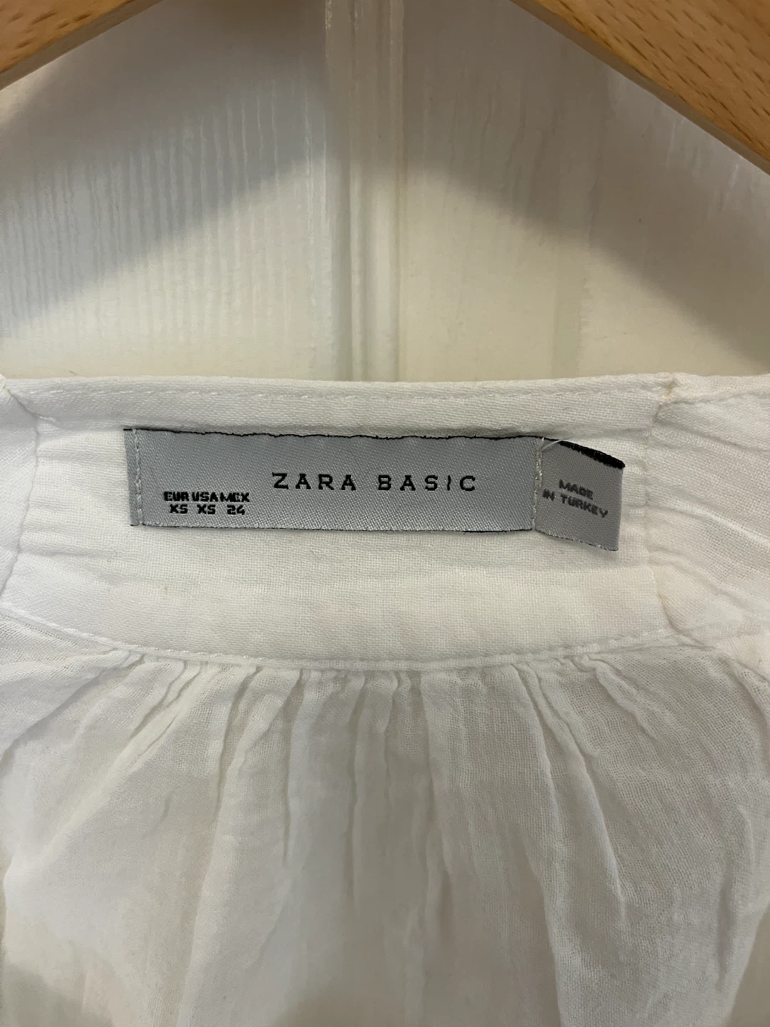 Zara Basic White Linen Blend Top - photo 3