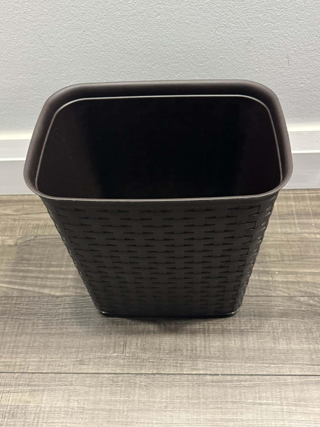 2 Dark Brown Woven Style Waste Bins - photo 5