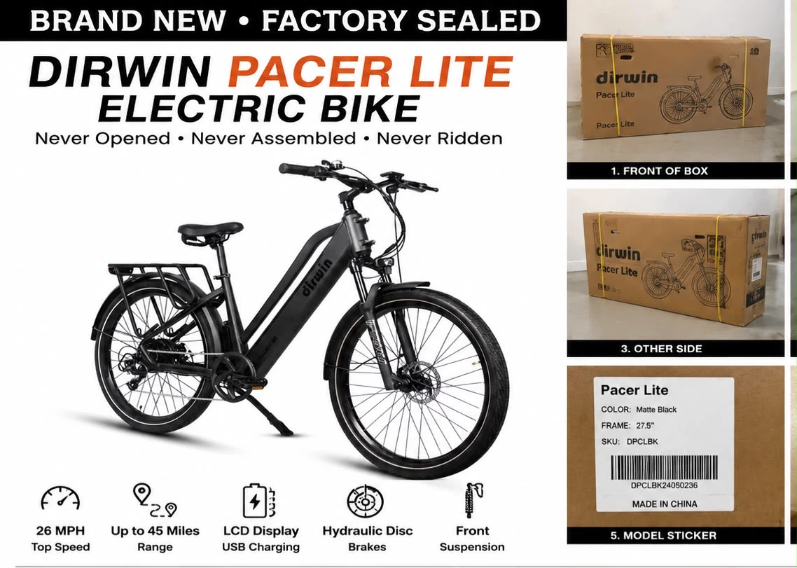 Dirwin Pacer Lite Electric Bike - Matte Black