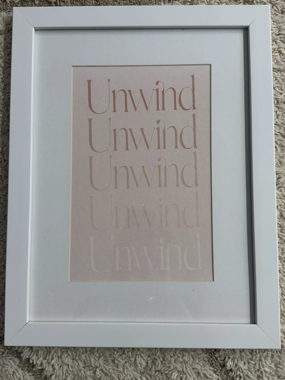 White "Unwind" Framed Print