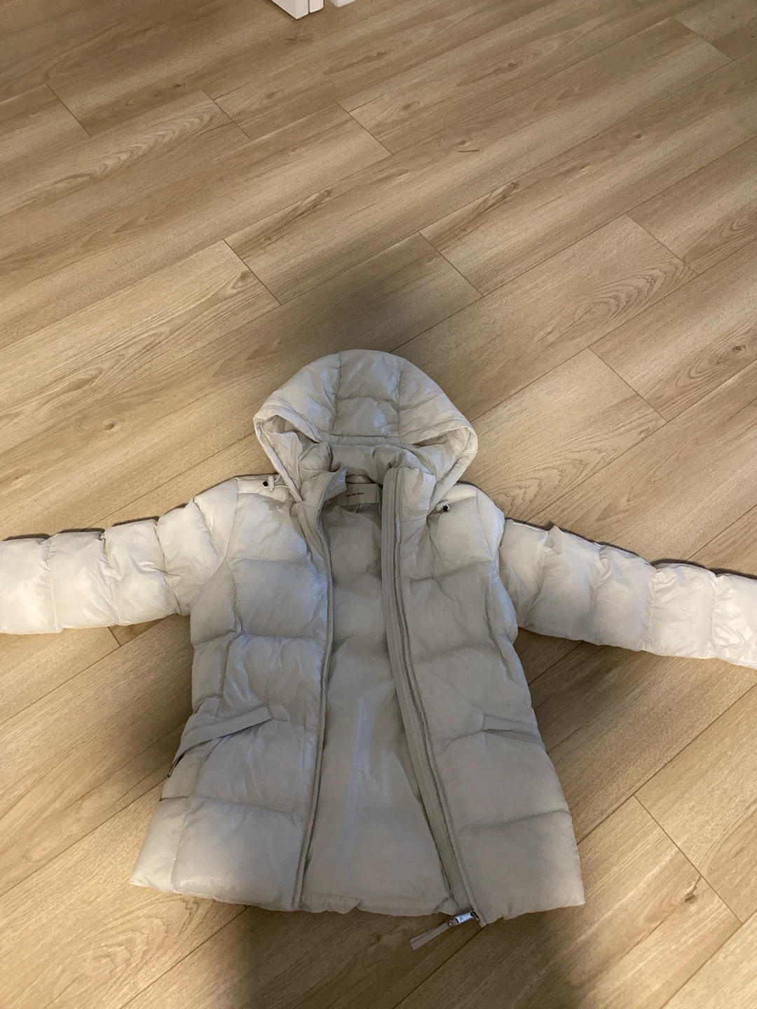 White Puffer Jacket with Hood from calvin klein