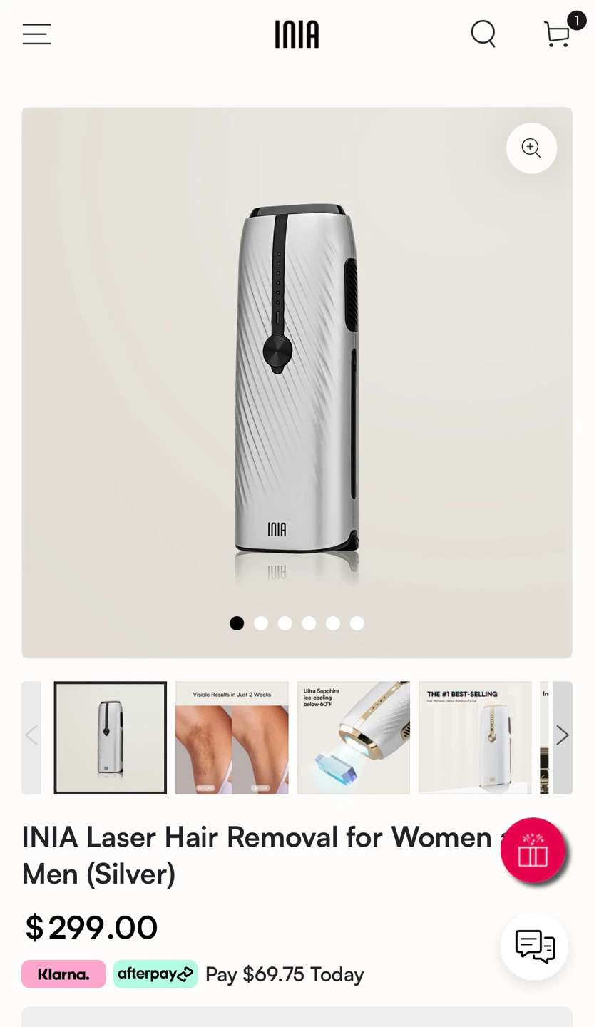 INIA Laser Hair Removal Device - Silver