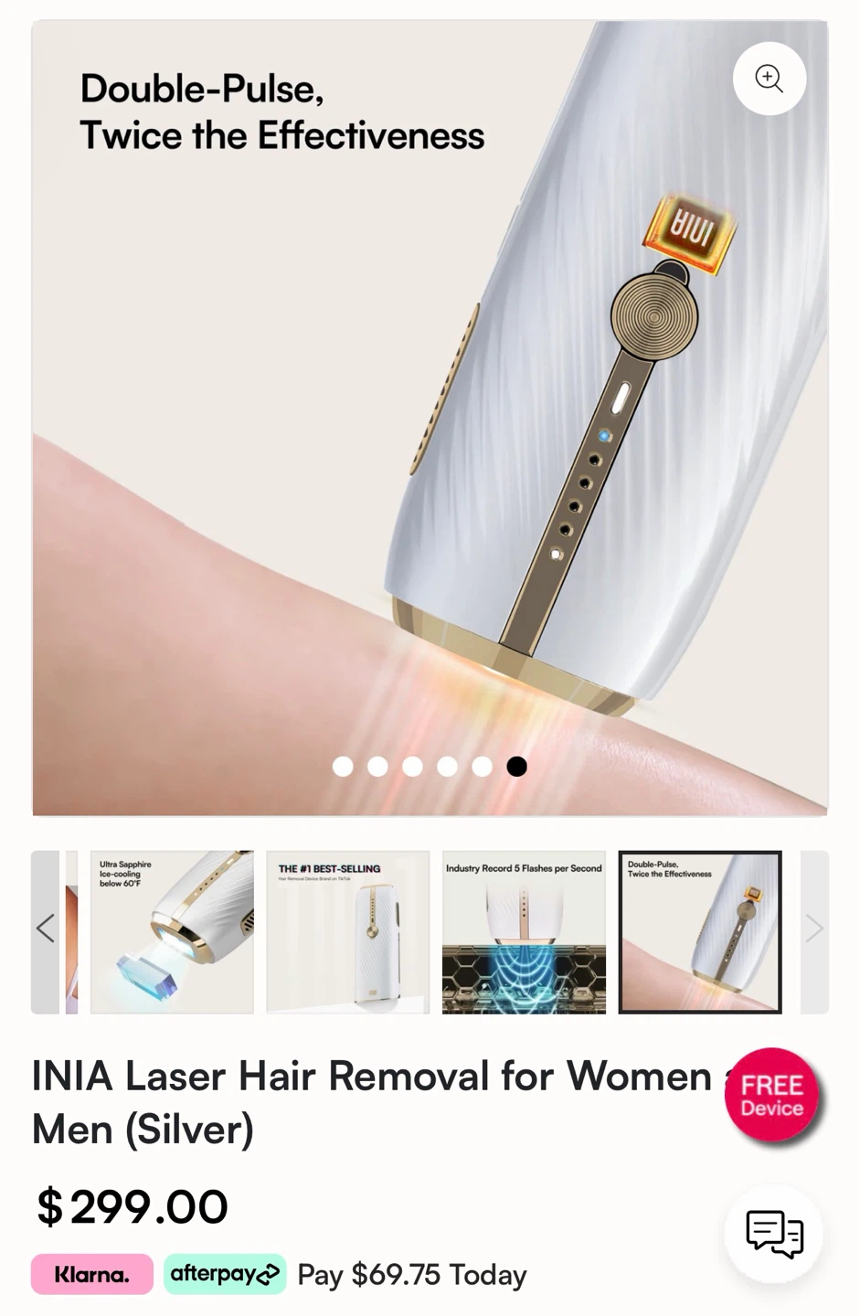 INIA Laser Hair Removal Device - Silver - photo 5
